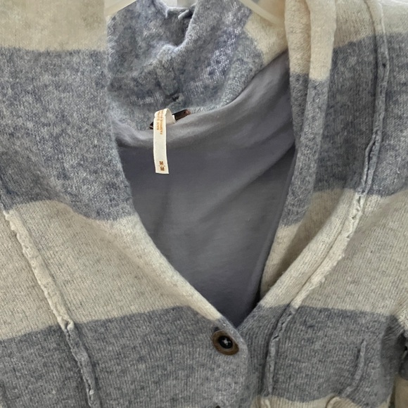 Free People Light Gray Stripe Knit Wool Blend Sweater - Picture 8 of 8